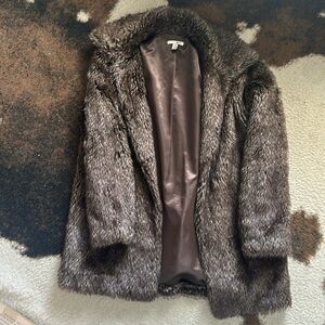 Faux Fur Coat - browns
